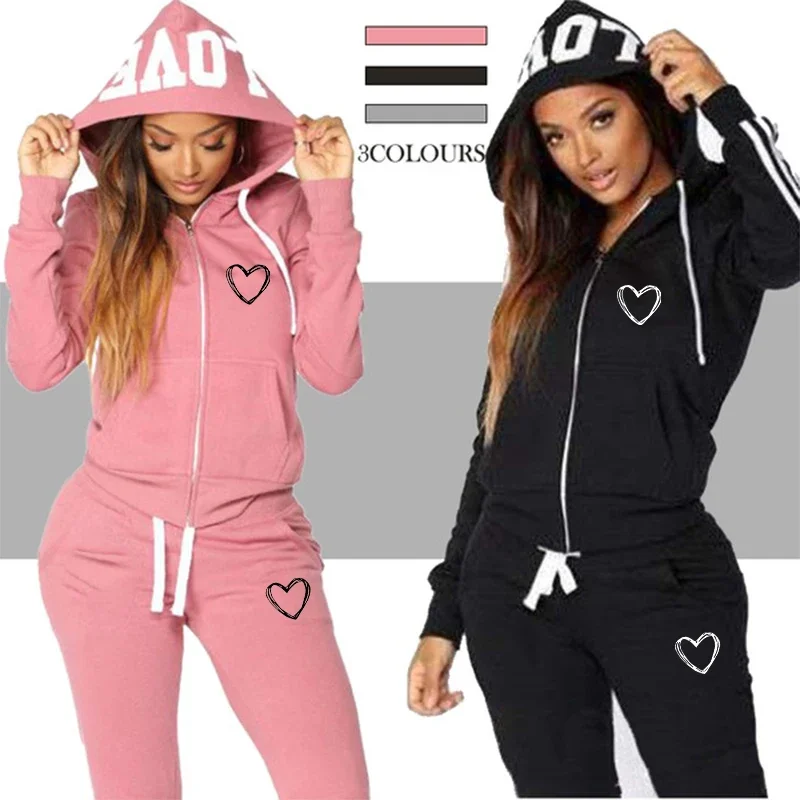 Fashion Heart Print Women Tracksuits Hoodies Sweatpants 2 Pieces Set Gift Sports Wear Spring Autumn Female Jogging Suits
Fashion Heart Print Women Tracksuits Hoodies Sweatpants 2 Pieces Set Gift Sports Wear Spring Autumn Female Jogging Suits