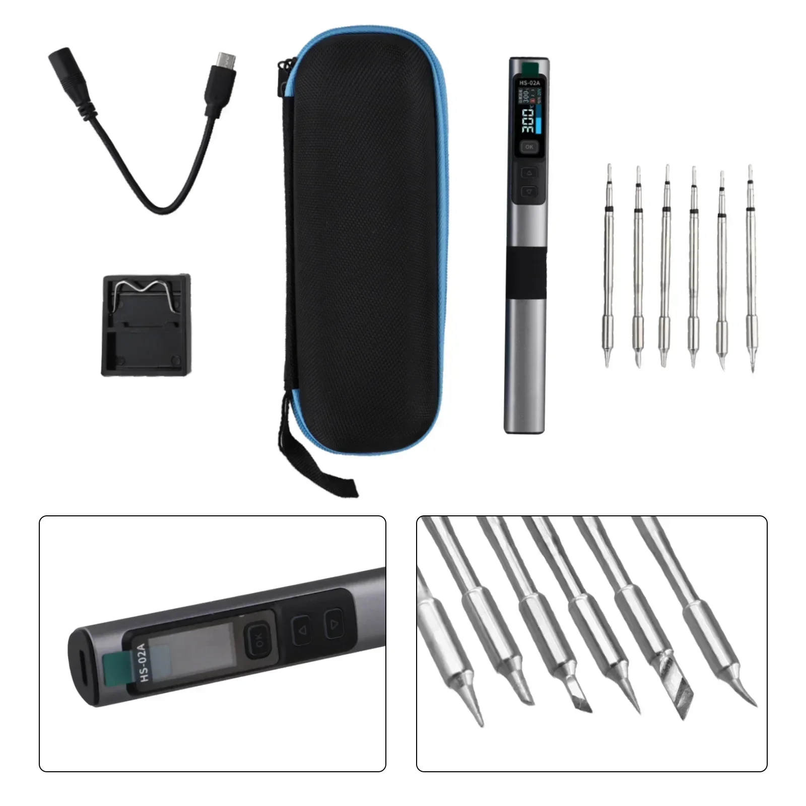 1set HS-02 Smart Electric Soldering Iron 100-450℃ Temp Adjustable PD 100W Portable Welding Rework Station Solding Irons Kit Tool
1set HS-02 Smart Electric Soldering Iron 100-450℃ Temp Adjustable PD 100W Portable Welding Rework Station Solding Irons Kit Tool