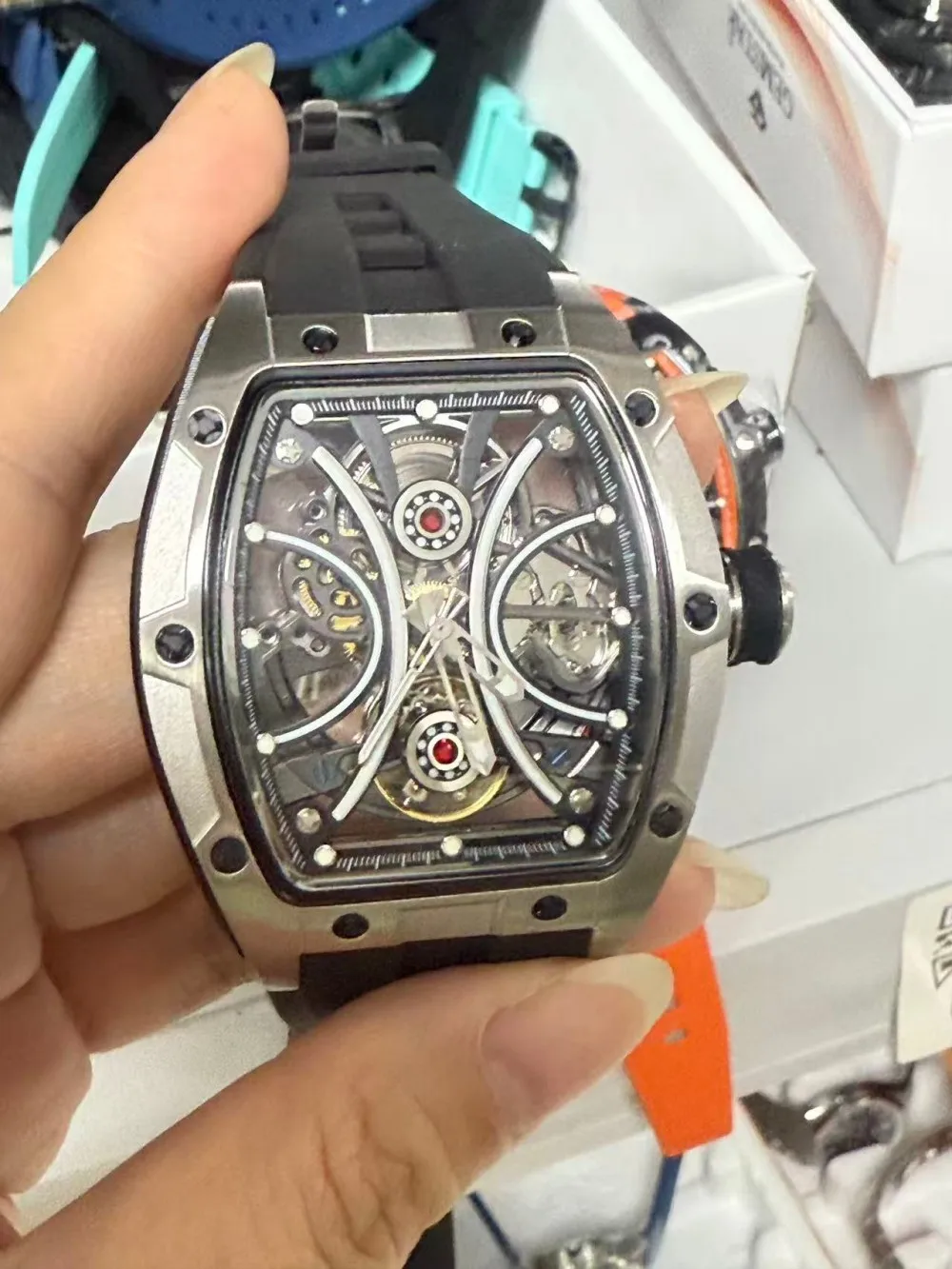 2026high-quality Square Steel Mechanical Tourbillon Automatic Luxury Hollow Dial Fashion Men's Watch Custom Factory Direct Sale
2026high-quality Square Steel Mechanical Tourbillon Automatic Luxury Hollow Dial Fashion Men's Watch Custom Factory Direct Sale