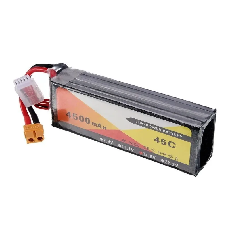 New 4500mAh 11.1V/4S-22.2V/6S 45C Universal Lithium Polymer Battery for Aircraft Models RC Drones Car Models Boat Models Etc
New 4500mAh 11.1V/4S-22.2V/6S 45C Universal Lithium Polymer Battery for Aircraft Models RC Drones Car Models Boat Models Etc