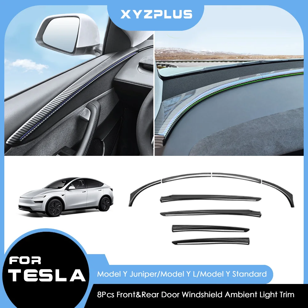 ABS Carbon Car Door Decorative Strip For New Tesla Model Y Juniper Model YL 2025 2026 Anti-Scratch Windshield Ambient Light Trim
ABS Carbon Car Door Decorative Strip For New Tesla Model Y Juniper Model YL 2025 2026 Anti-Scratch Windshield Ambient Light Trim
