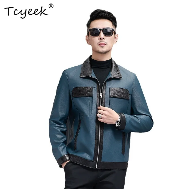 Tcyeek Real Leather Jacket Men Top Layer Cowhide Coat Autumn Clothes Business Casual Mens Jackets Trendy Blocking Jaqueta Couro
Tcyeek Real Leather Jacket Men Top Layer Cowhide Coat Autumn Clothes Business Casual Mens Jackets Trendy Blocking Jaqueta Couro