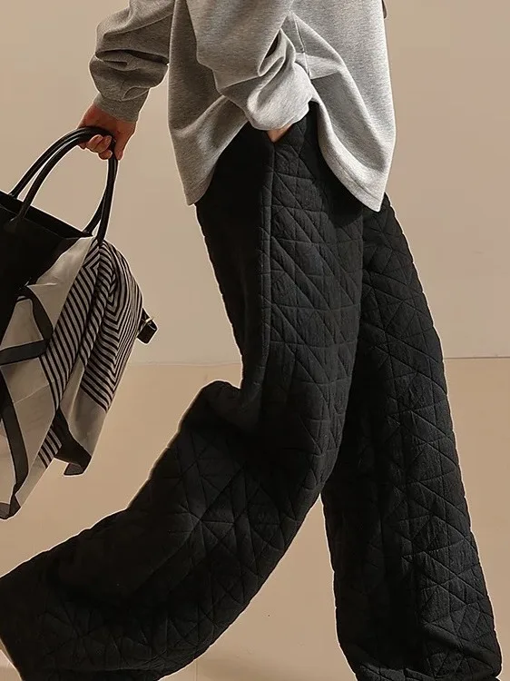 Slimming Effect Straight Leg Pants High Waist Dstring Cotton Warm Long Trousers 3D Tailoring Diamond Pattern Women's Casua...
Slimming Effect Straight Leg Pants High Waist Dstring Cotton Warm Long Trousers 3D Tailoring Diamond Pattern Women's Casua...