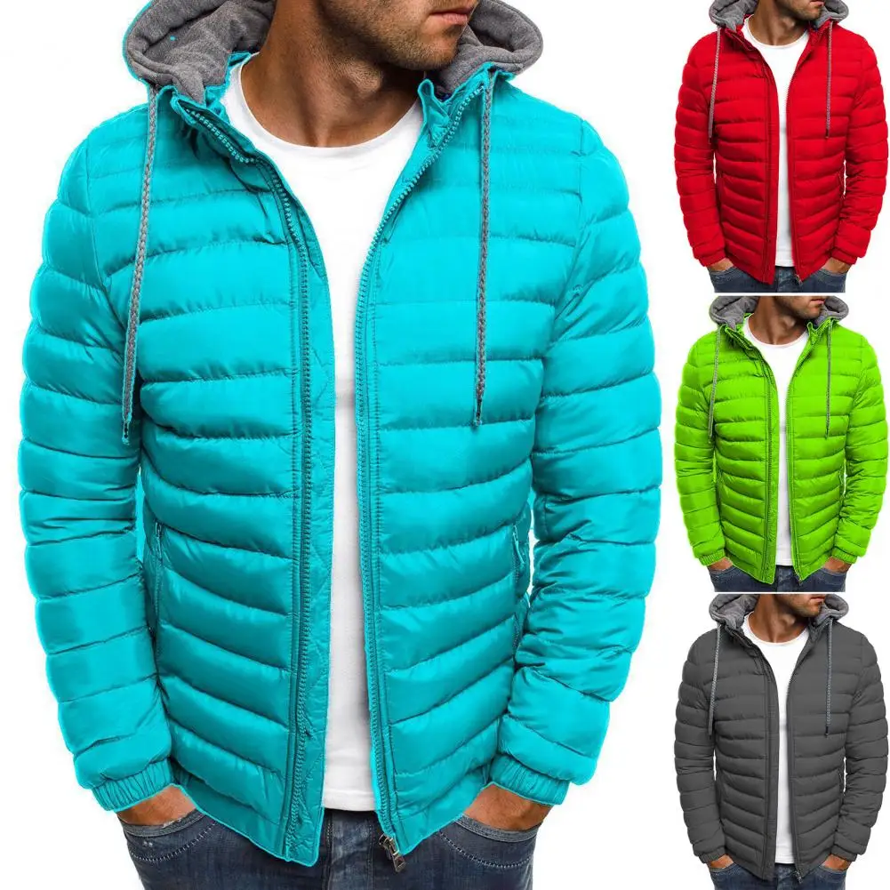 Men Jacket Hooded Zipper Solid Color Long Sleeves Pockets Coldproof Autumn Thicken Cotton Padded Overcoat for Outdoor
Men Jacket Hooded Zipper Solid Color Long Sleeves Pockets Coldproof Autumn Thicken Cotton Padded Overcoat for Outdoor