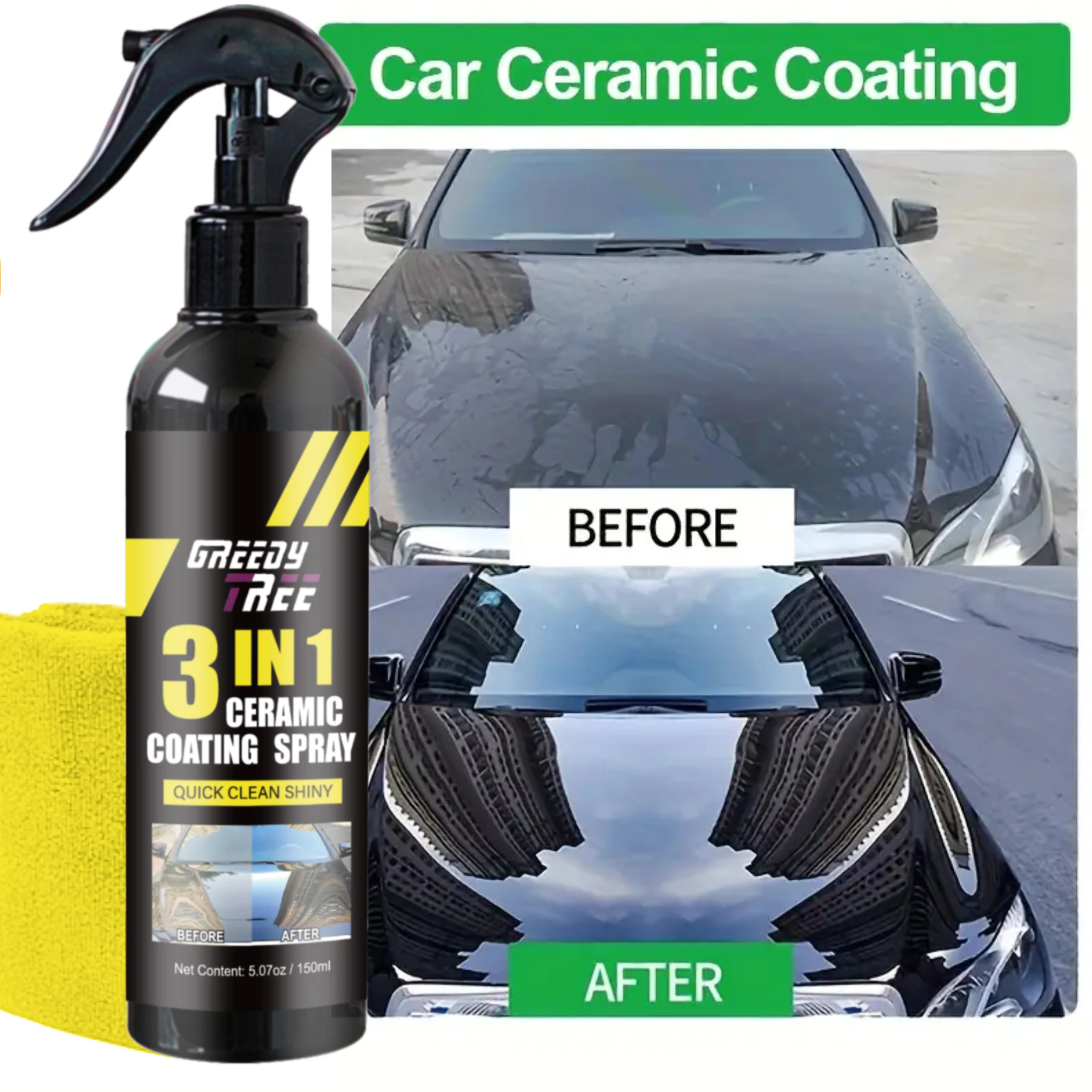 Краска для керамического покрытия автомобиля, спрей с максимальным глянцевым покрытием, пыленепроницаемый и стеклянный спрей для покрытия, гидрофобный
Краска для керамического покрытия автомобиля, спрей с максимальным глянцевым покрытием, пыленепроницаемый и стеклянный спрей для покрытия, гидрофобный