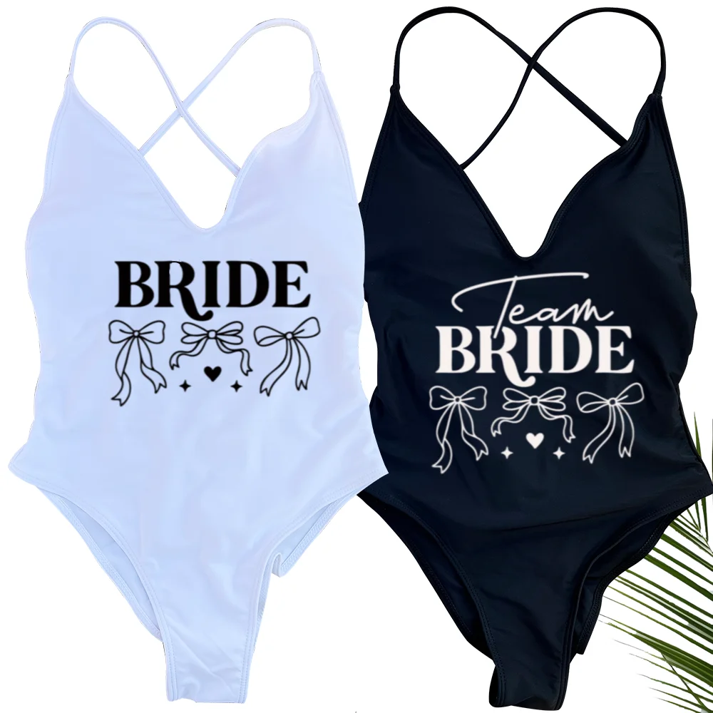 Цельный купальник Team Bride с подкладкой, купальник с бантом, монокини для пляжной одежды, стильный купальный костюм
Цельный купальник Team Bride с подкладкой, купальник с бантом, монокини для пляжной одежды, стильный купальный костюм