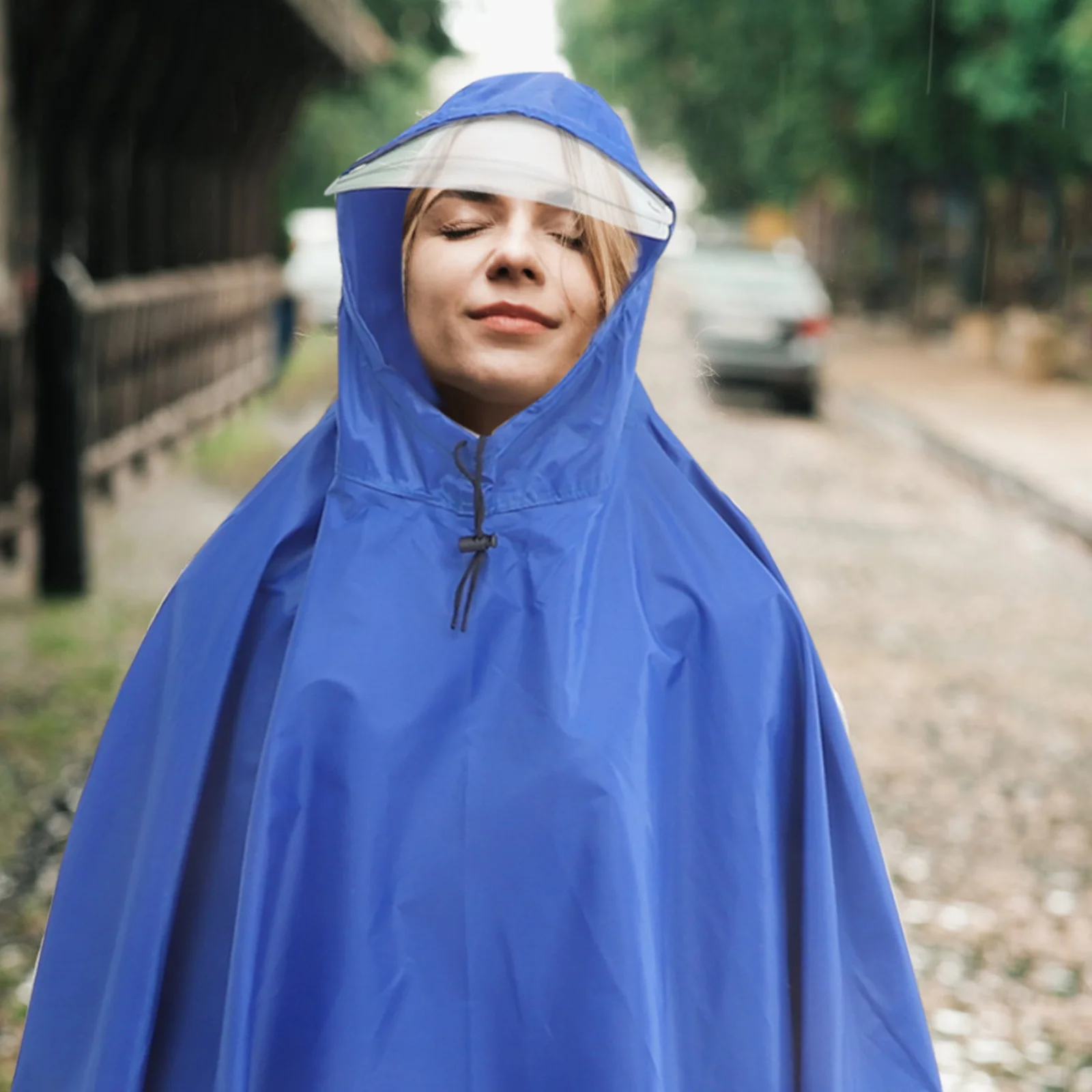 Double Brim Rainwear Lightweight Waterproof Adult Poncho with Hood Elastic Cuffs for Outdoor Riding Rainy Days
Double Brim Rainwear Lightweight Waterproof Adult Poncho with Hood Elastic Cuffs for Outdoor Riding Rainy Days