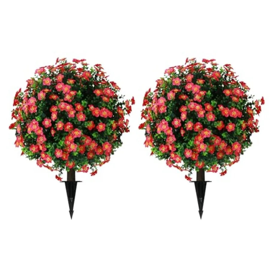 Set of 2 Artificial Boxwood Topiary Ball Trees with Flower, Faux Shrub Bushes with Ground Spike 25.5", UV Resistant Fake Boxwoo
Set of 2 Artificial Boxwood Topiary Ball Trees with Flower, Faux Shrub Bushes with Ground Spike 25.5", UV Resistant Fake Boxwoo