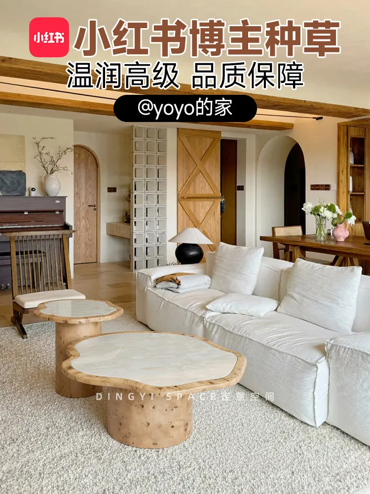b17 natural marble light luxury high-end log wind tree tumor pattern solid wood combination coffee table
b17 natural marble light luxury high-end log wind tree tumor pattern solid wood combination coffee table
