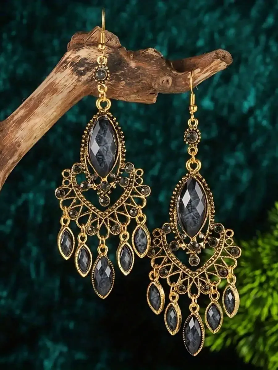 Vintage Waterdrop Chandelier Earrings For Women, Exaggerated Bohemian Long Dangle Earrings
Vintage Waterdrop Chandelier Earrings For Women, Exaggerated Bohemian Long Dangle Earrings