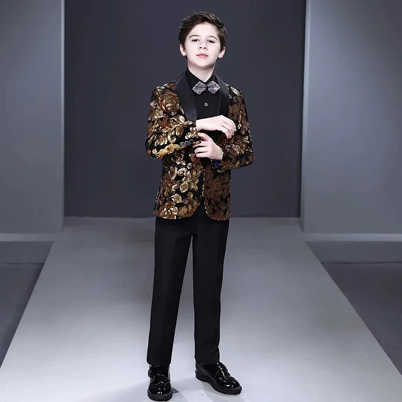 Boys' Performance Costumes, Suits, British Style Handsome Piano Performances, Hosts' Runway Sequin Dresses
Boys' Performance Costumes, Suits, British Style Handsome Piano Performances, Hosts' Runway Sequin Dresses