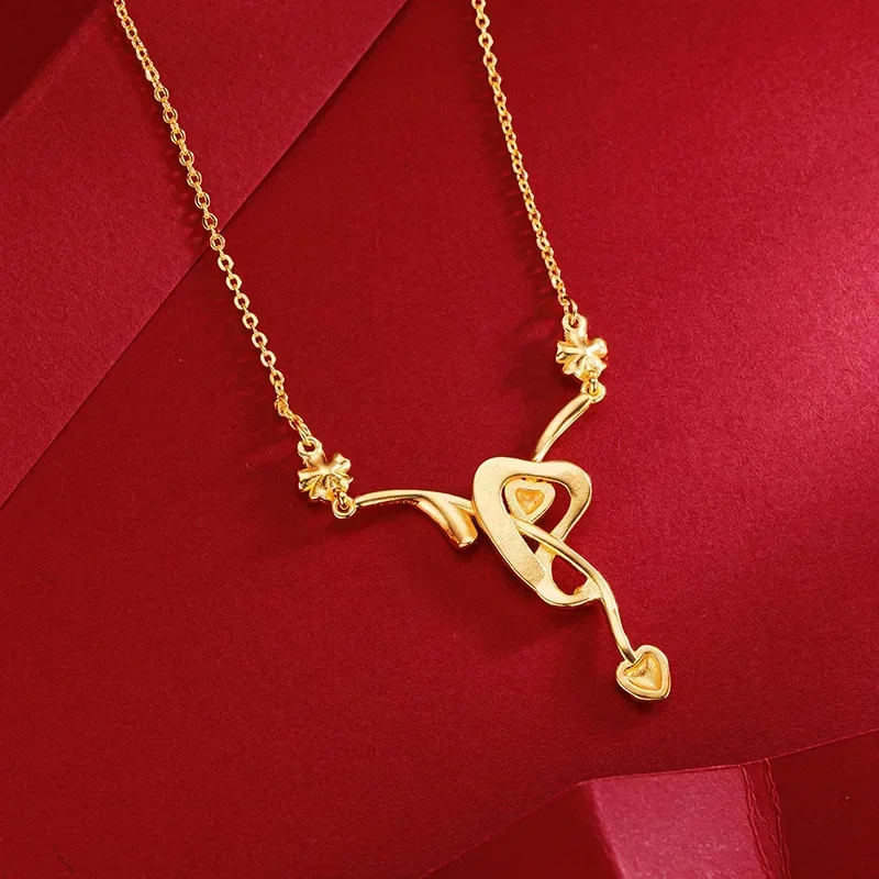9999 Real Gold Niche Design Sense One Arrow Double Heart Necklace High Sense Heart-to-heart Seal Collarbone Chain Gold Necklace
9999 Real Gold Niche Design Sense One Arrow Double Heart Necklace High Sense Heart-to-heart Seal Collarbone Chain Gold Necklace