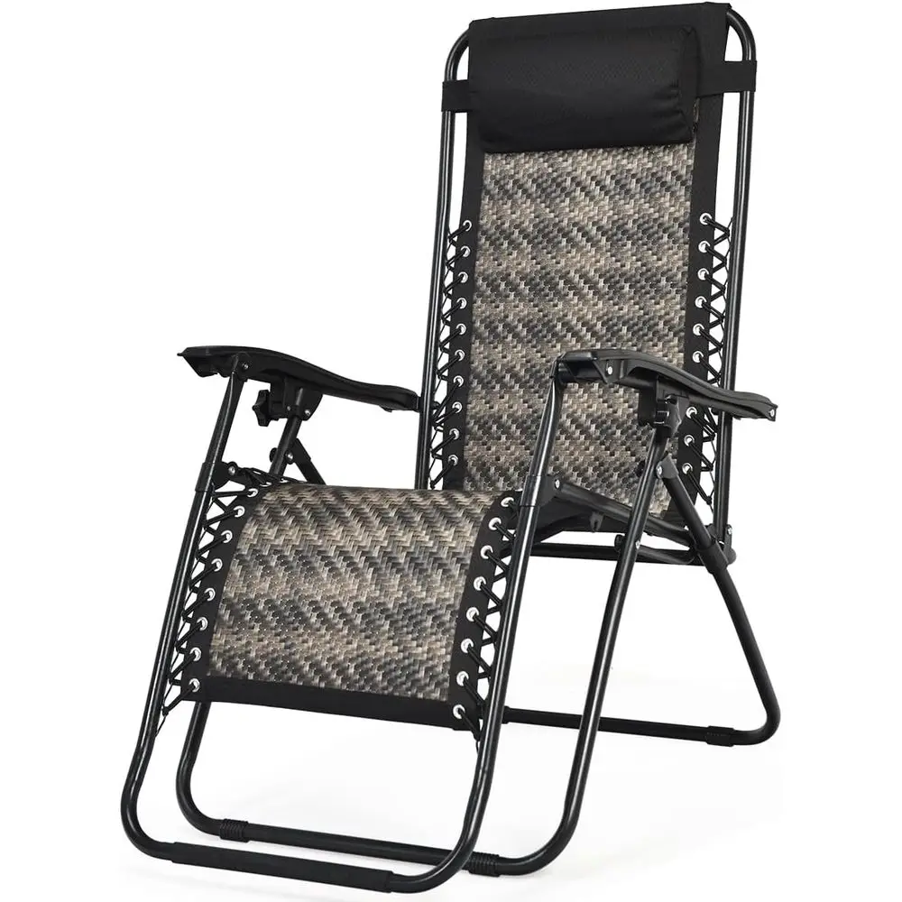 Zero Gravity Reclining Lounge Chair with Mixed Gray Rattan Wicker
Zero Gravity Reclining Lounge Chair with Mixed Gray Rattan Wicker