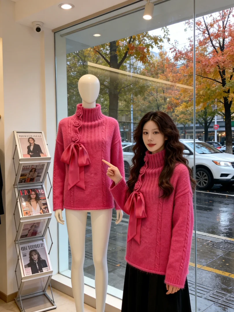 Unique Beautiful Korean Sle Winter Faion ort Knitted Pink Sweater Inner Wear Top High End Luxury Ele Fem
Unique Beautiful Korean Sle Winter Faion ort Knitted Pink Sweater Inner Wear Top High End Luxury Ele Fem