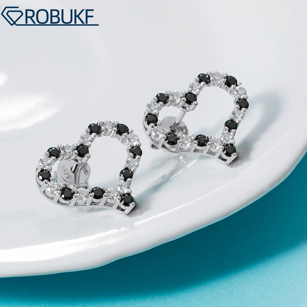 0.6/1.2cttw Heart Shape All Moissanite Stud Earrings for Women 925 Sterling Silver Black and White Ear Studs Party Jewelry Gifts
0.6/1.2cttw Heart Shape All Moissanite Stud Earrings for Women 925 Sterling Silver Black and White Ear Studs Party Jewelry Gifts