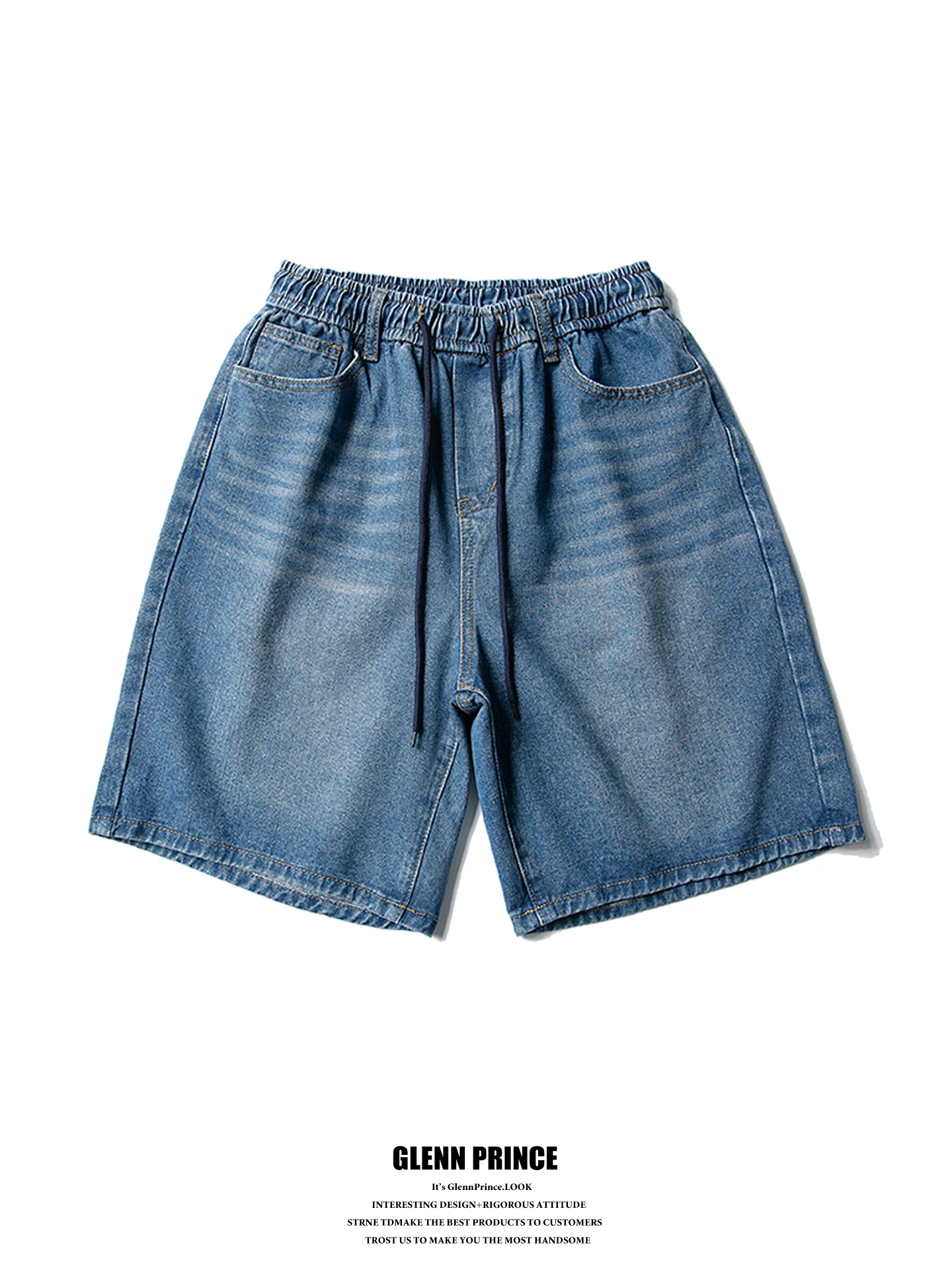 Gpstudio Japanese Style Washed Elastic Waist Jeans Shorts Men Summer Versatile Casual Straight Leg Five Parts mid Pants
Gpstudio Japanese Style Washed Elastic Waist Jeans Shorts Men Summer Versatile Casual Straight Leg Five Parts mid Pants