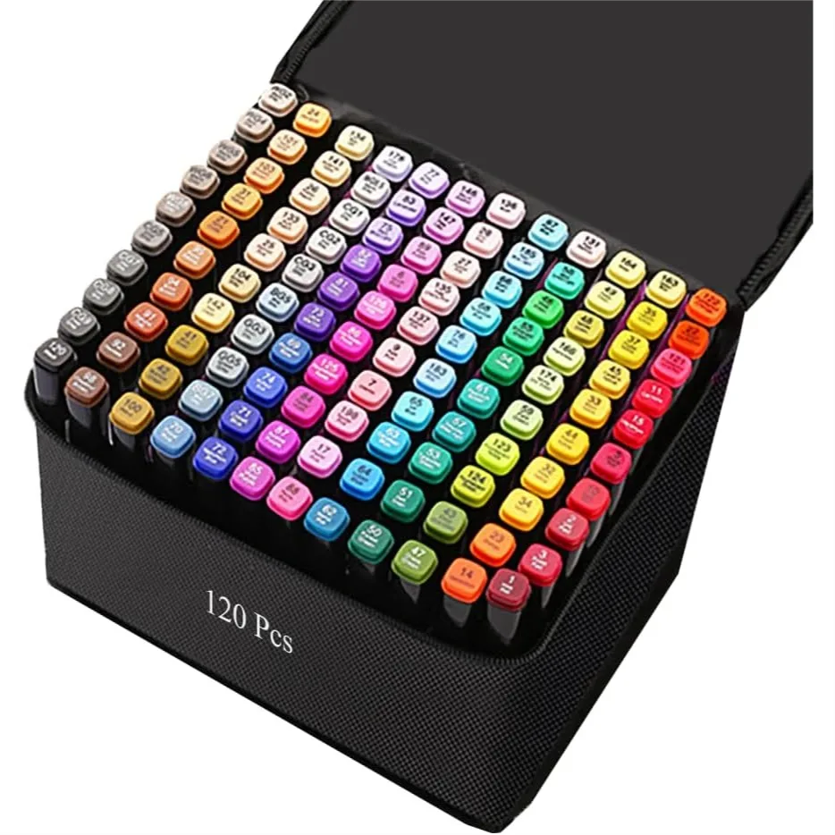 120 Colors Alcohol Markers Set for Adult Coloring, Dual Tip Permanent Sketch Markers with Organizing Case
120 Colors Alcohol Markers Set for Adult Coloring, Dual Tip Permanent Sketch Markers with Organizing Case