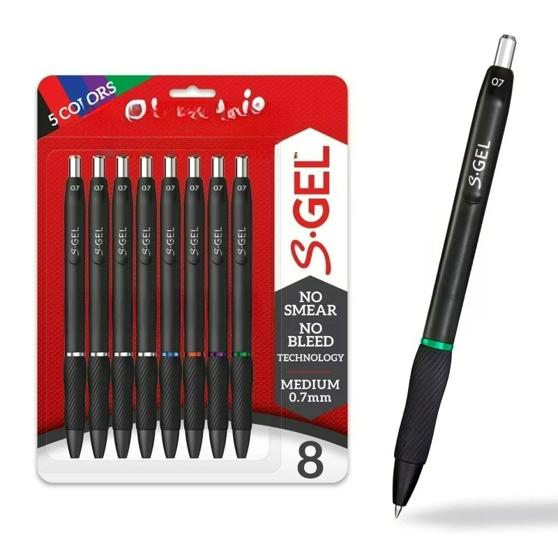 Gel Pens, Medium Point (0.7mm), Assorted Colors, 8 Count
Gel Pens, Medium Point (0.7mm), Assorted Colors, 8 Count