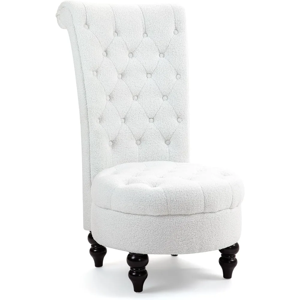 Boucle High-Back Chair, Retro Royal Armless Chair, Button-tuffed Throne Chair, Living Room Chair
Boucle High-Back Chair, Retro Royal Armless Chair, Button-tuffed Throne Chair, Living Room Chair