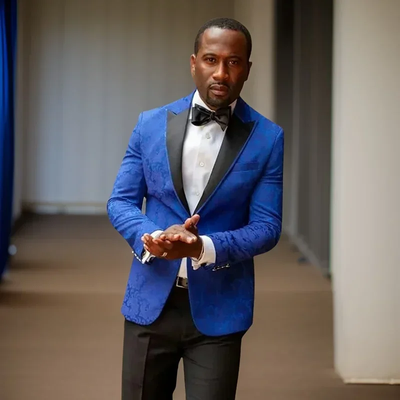 Floral Formal Suits For Men Wedding Tuxedo New Design 2 Pieces Set Blue Jacket With Black Pant Formal Tailor-Made Costume
Floral Formal Suits For Men Wedding Tuxedo New Design 2 Pieces Set Blue Jacket With Black Pant Formal Tailor-Made Costume