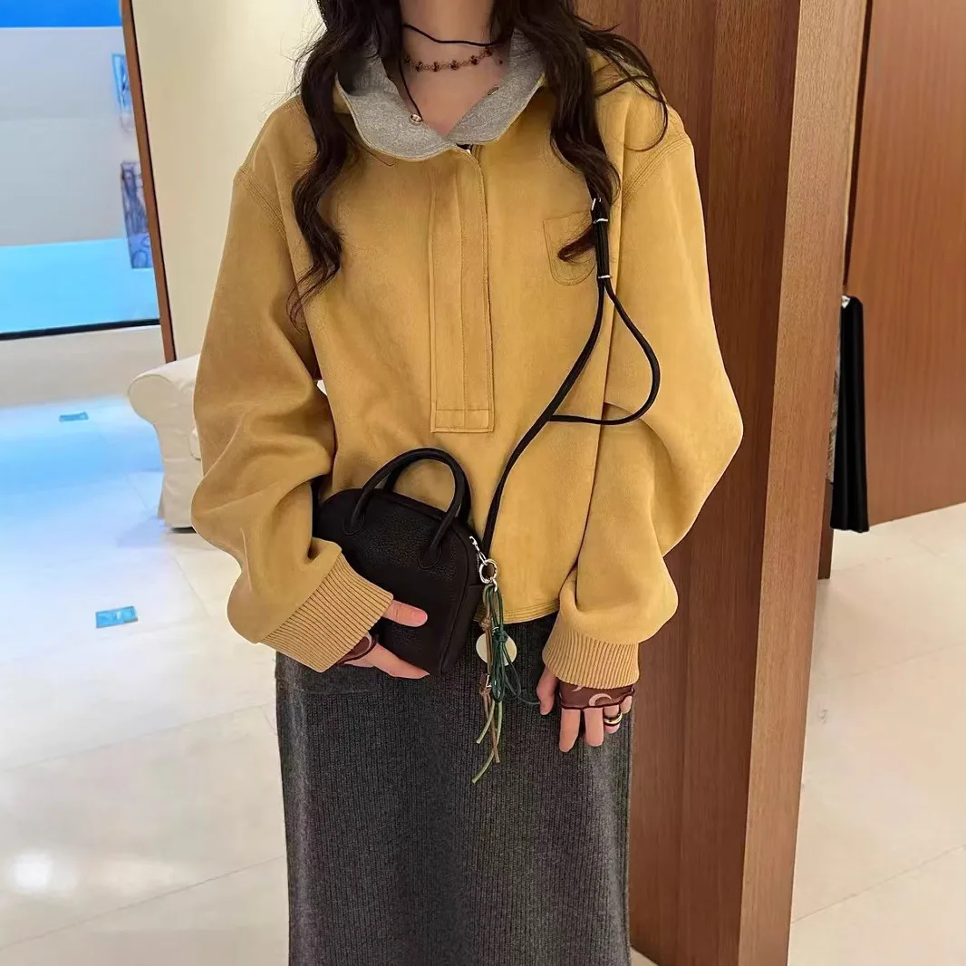 Ladies' Faionable Casual Loose Lazy Sle High Collar f Open Jaet Sweatirt Thin Winter New Arrival Autumn Winter
Ladies' Faionable Casual Loose Lazy Sle High Collar f Open Jaet Sweatirt Thin Winter New Arrival Autumn Winter