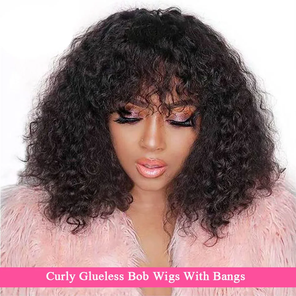 Wear And Go Curly Human Hair Bob Wigs With Bangs Natural Color Density200 Curly Glueless Wig Human Hair Easy To Wear Can Be Dyed
Wear And Go Curly Human Hair Bob Wigs With Bangs Natural Color Density200 Curly Glueless Wig Human Hair Easy To Wear Can Be Dyed