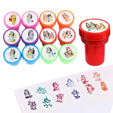 Bluey Seal Stamp Bingo Dog Toys Birthday Party Favor Gift Christmas Stocking Fillers Children's Souvenirs Decoration Supplies