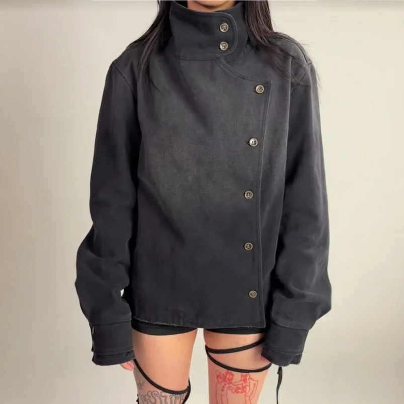 Y2K Stand Collar Winter Jacket Men Women Autumn Faux Leather Oversized Vintage Coat Cotton Blend Streetwear Slanted Hem
Y2K Stand Collar Winter Jacket Men Women Autumn Faux Leather Oversized Vintage Coat Cotton Blend Streetwear Slanted Hem