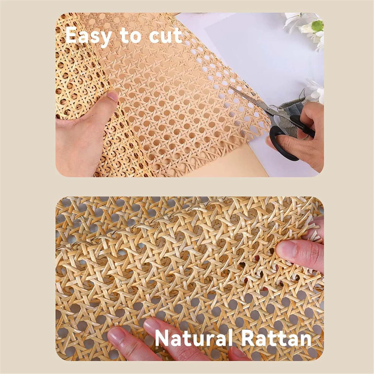ABFKW 16-Inch Wide Natural Rattan Webbing 40-Inch Long (3.3 Ft.) Rattan Webbing Rolls for Furniture,Chairs, Cabinets,Ceilings
ABFKW 16-Inch Wide Natural Rattan Webbing 40-Inch Long (3.3 Ft.) Rattan Webbing Rolls for Furniture,Chairs, Cabinets,Ceilings