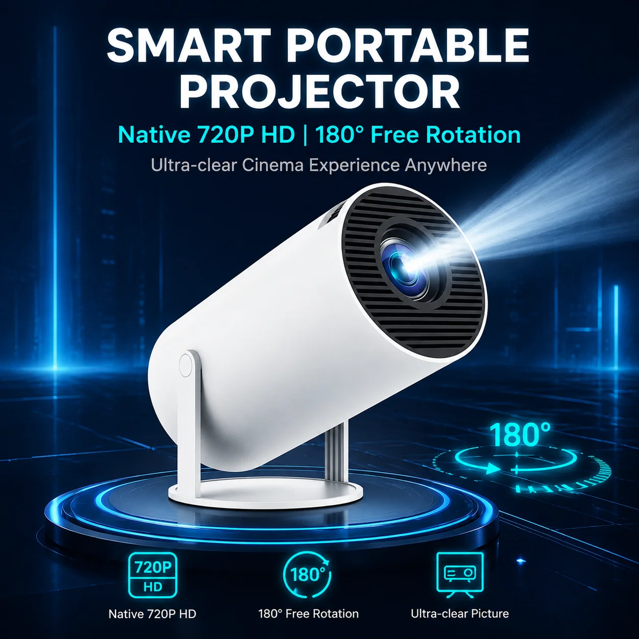 HY300 Projector Android 11 Native 720P Support 4K, 290 ANSI WiFi6 BT5.0 Portable Outdoor Home Cinema Game
HY300 Projector Android 11 Native 720P Support 4K, 290 ANSI WiFi6 BT5.0 Portable Outdoor Home Cinema Game