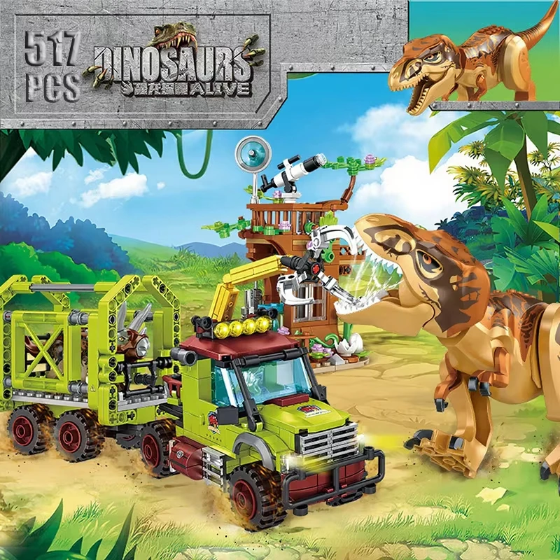 517 PCS Dinosaur Action Block Set,Jurassic Park Scene Triceratops & Rescue Team Model, DIY Prehistoric Toy for Kids & Collectors
517 PCS Dinosaur Action Block Set,Jurassic Park Scene Triceratops & Rescue Team Model, DIY Prehistoric Toy for Kids & Collectors