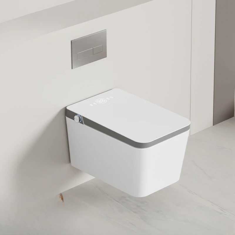 Square wall mounted intelligent toilet with concealed suspension embedded in water tank, fully automatic
Square wall mounted intelligent toilet with concealed suspension embedded in water tank, fully automatic