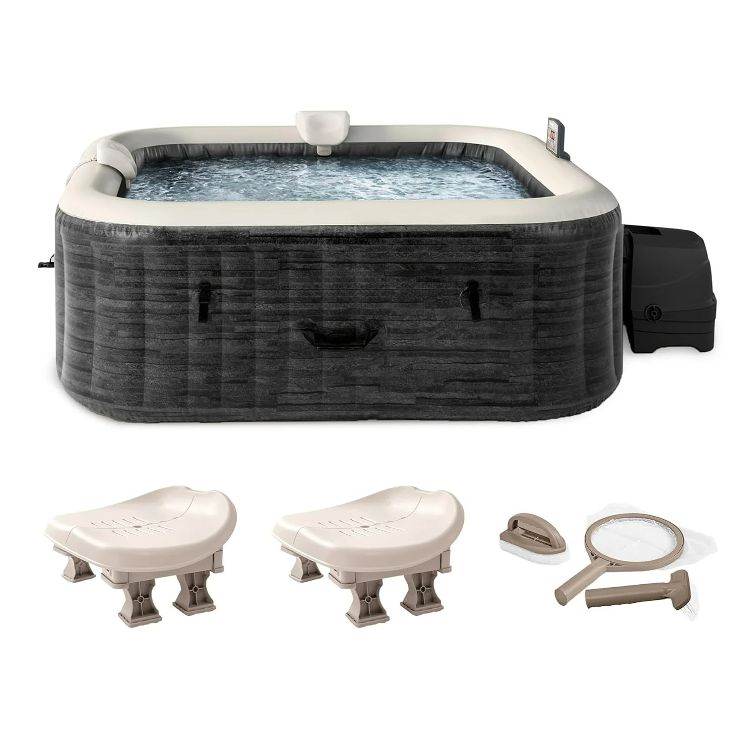 Inflatable Square Hot Tub, Maintenance Kit w/Brush, Skimmer, and Scrubber, Slip Resist, Custom
Inflatable Square Hot Tub, Maintenance Kit w/Brush, Skimmer, and Scrubber, Slip Resist, Custom
