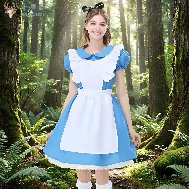 Adult Women Halloween Princess Costume Blue Maid Dress Fairy Tale Alice in Wonderland Costume CarnivalParty Elegant Lolita Dress
Adult Women Halloween Princess Costume Blue Maid Dress Fairy Tale Alice in Wonderland Costume CarnivalParty Elegant Lolita Dress