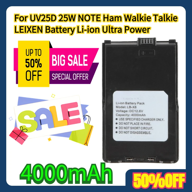 Аккумулятор Li-ion 4000 мАч Ultra Power для рации LEIXEN UV25D 25W NOTE Ham
Аккумулятор Li-ion 4000 мАч Ultra Power для рации LEIXEN UV25D 25W NOTE Ham