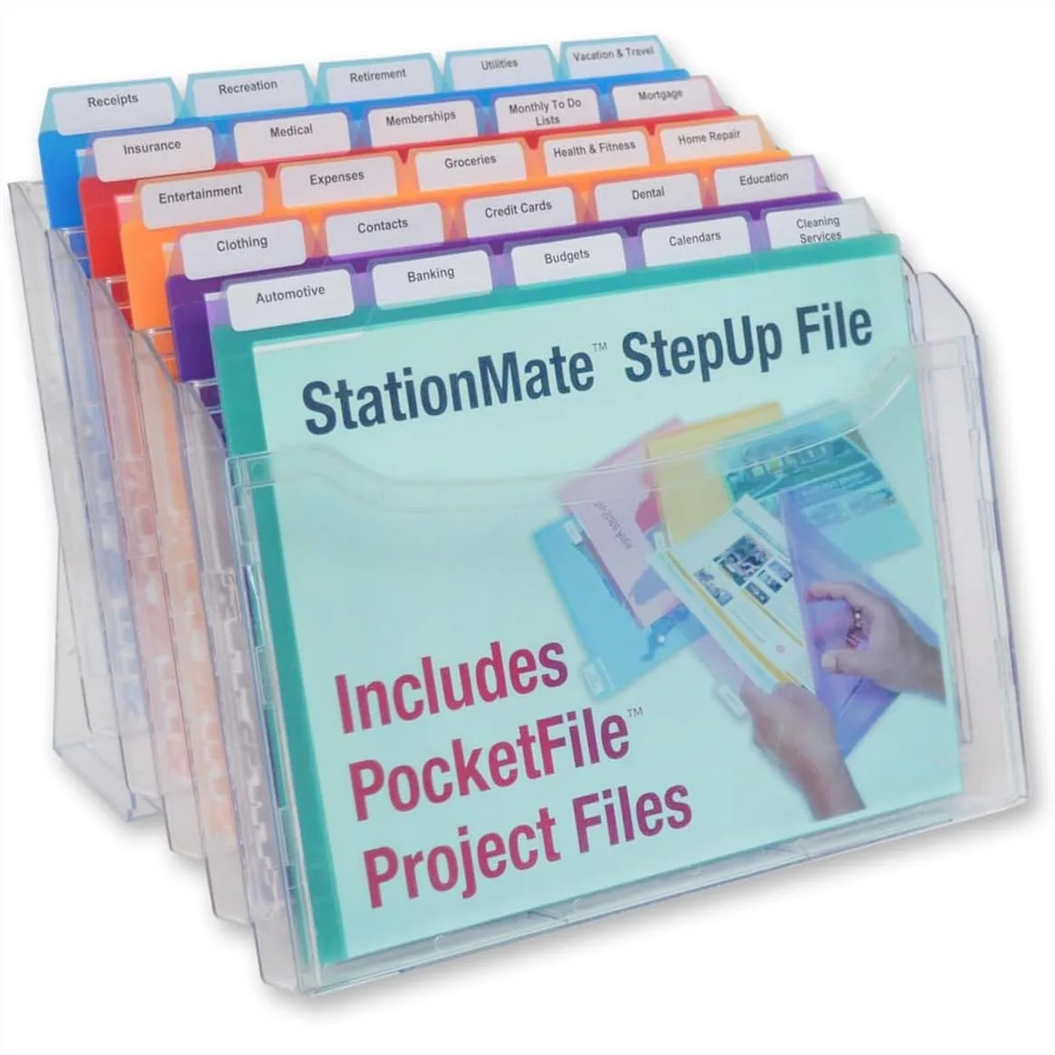 Desktop File Organizer with 25 PocketFiles, Stepped Design for Clear View of Active Projects, Home Office Desk Clutter Solution
Desktop File Organizer with 25 PocketFiles, Stepped Design for Clear View of Active Projects, Home Office Desk Clutter Solution