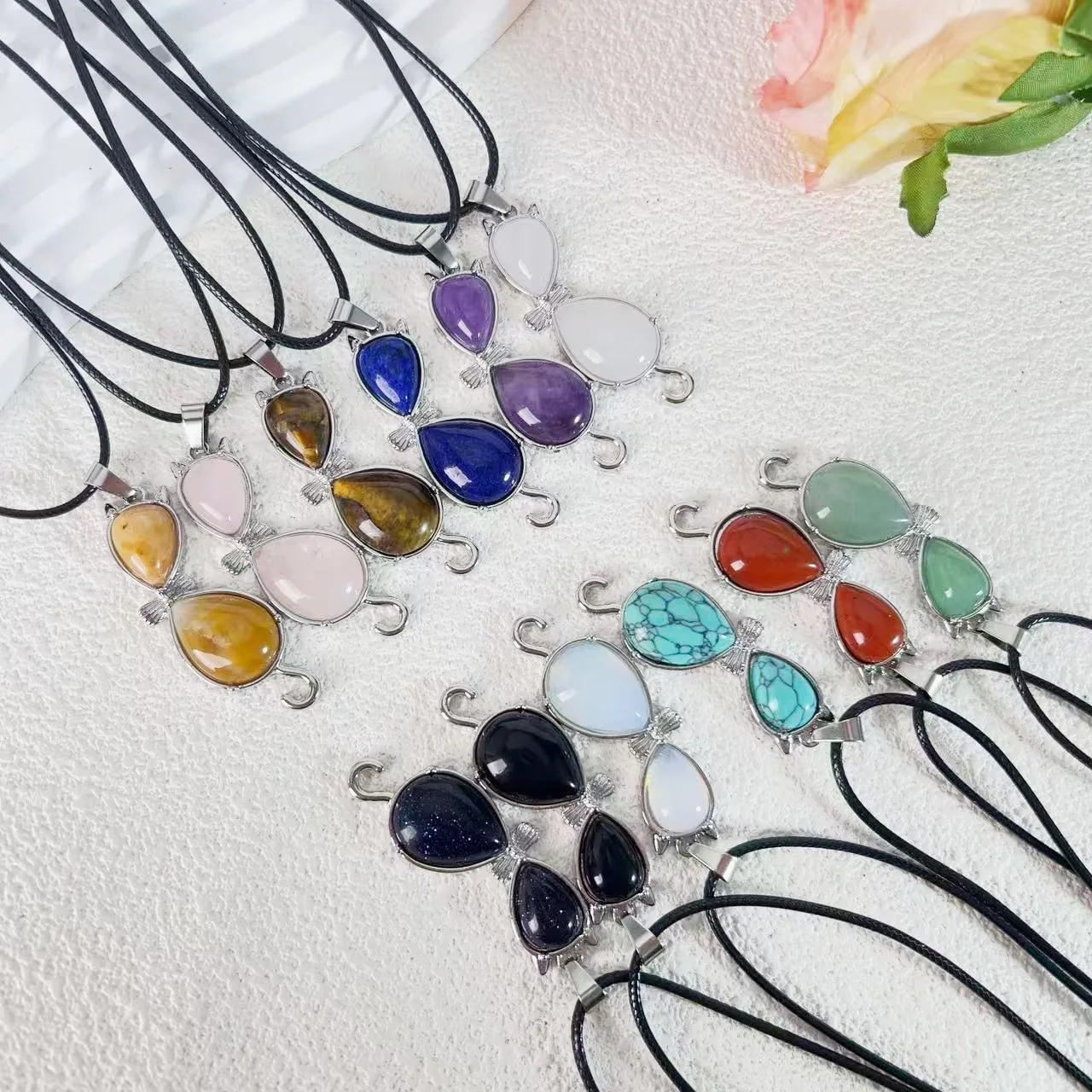 Double Teardrop Connector Pendants, Natural Stone Healing Necklaces for Jewelry Making
Double Teardrop Connector Pendants, Natural Stone Healing Necklaces for Jewelry Making