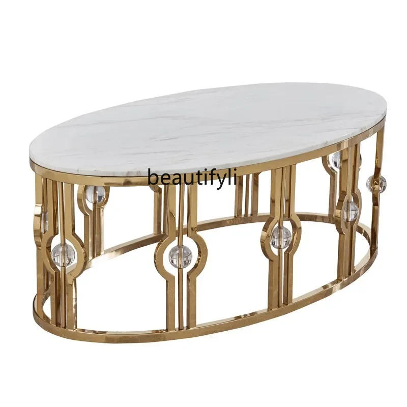 Light luxury marble oval coffee table household living room gold oval coffee table8578
Light luxury marble oval coffee table household living room gold oval coffee table8578