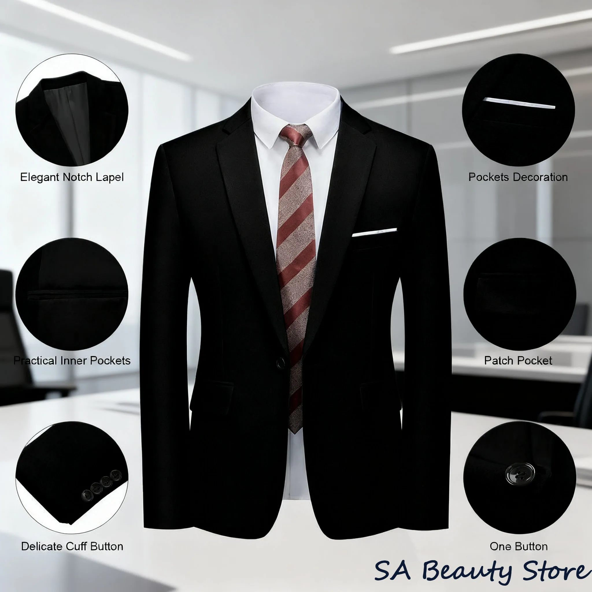 Men's Serge Suit Jacket British Business Style Fashionable Casual Versatile Suitable For Business Banquets Men's Clothing
Men's Serge Suit Jacket British Business Style Fashionable Casual Versatile Suitable For Business Banquets Men's Clothing