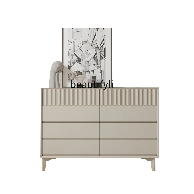 Light Luxury Solid Wood Storage Bedroom Modern Minimalist Living Room Side Cabinet Cream Style French Chest of Drawer
Light Luxury Solid Wood Storage Bedroom Modern Minimalist Living Room Side Cabinet Cream Style French Chest of Drawer