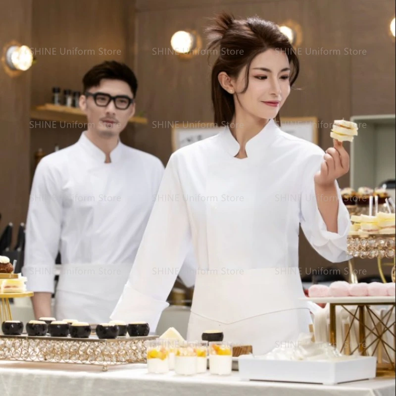 Men Chef Uniform Chef Jacket with Apron Long Sleeve Restaurant Cook Coat Chef T-shirt Work Uniform Waiter Hotel Clothes Logo
Men Chef Uniform Chef Jacket with Apron Long Sleeve Restaurant Cook Coat Chef T-shirt Work Uniform Waiter Hotel Clothes Logo