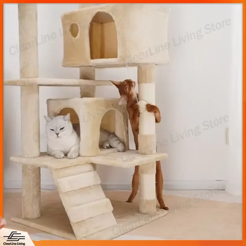 Large Cat Tree Scraper Tower for Cats with Condo Hammock and Scratching Posts Eco Friendly Stylish Pet Furniture for Indoor
Large Cat Tree Scraper Tower for Cats with Condo Hammock and Scratching Posts Eco Friendly Stylish Pet Furniture for Indoor