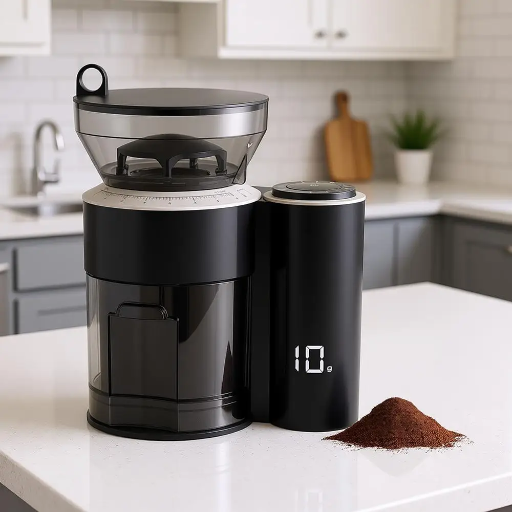 Кофемолка со встроенным весом, цвет оникс-черный
Кофемолка со встроенным весом, цвет оникс-черный