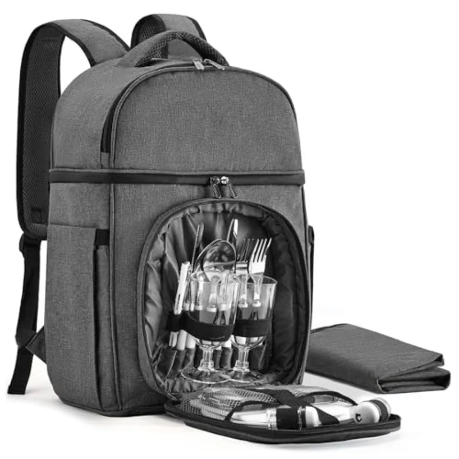 Insulated Picnic Backpack with Dual Compartments for 2 People Lightweight Blanket Cutlery Set Ideal for Outdoor Gatherings Roma
Insulated Picnic Backpack with Dual Compartments for 2 People Lightweight Blanket Cutlery Set Ideal for Outdoor Gatherings Roma
