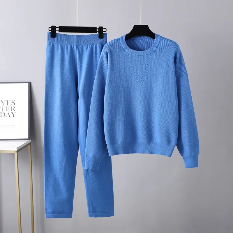 Autumn and Winter Large Size 2022 Fashion New Loose Casual pullover Two Piece Solid Color Knitting Set Fashion sweater women
Autumn and Winter Large Size 2022 Fashion New Loose Casual pullover Two Piece Solid Color Knitting Set Fashion sweater women
