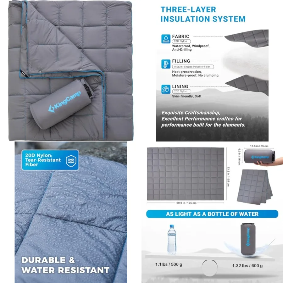 Ultralight Camping Blanket, Packable Down Alternative Puffy Wearable Blankets Weatherproof Warm Package Quilt with Snap Buttons
Ultralight Camping Blanket, Packable Down Alternative Puffy Wearable Blankets Weatherproof Warm Package Quilt with Snap Buttons