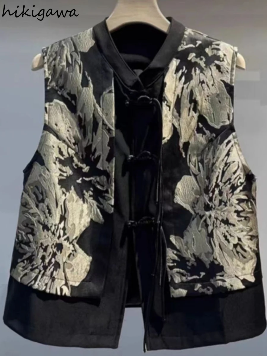 Chinese Style Vests Jackets Women Clothes Stand Neck Sleeveless Loose Waistcoat 2025 Ropa Mujer Floral Tops Summer Vintage Tanks
Chinese Style Vests Jackets Women Clothes Stand Neck Sleeveless Loose Waistcoat 2025 Ropa Mujer Floral Tops Summer Vintage Tanks