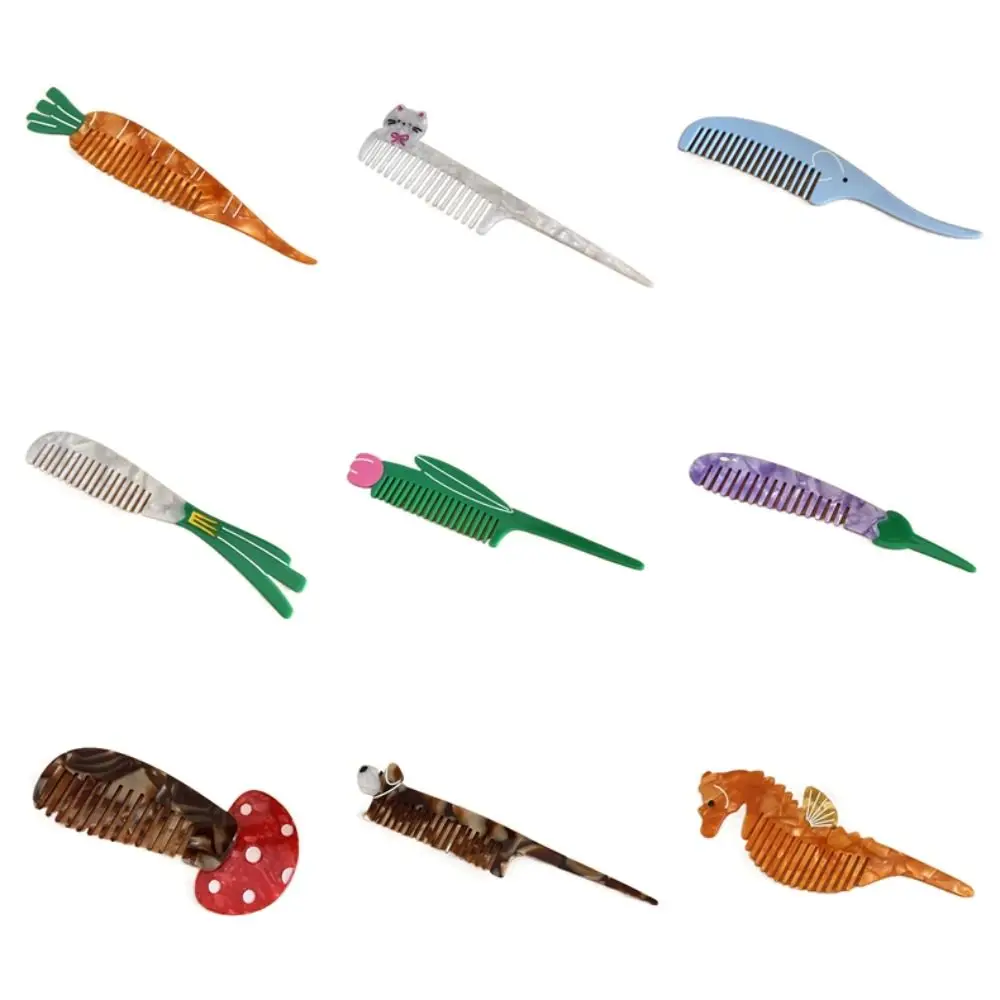 Lovely Wide Toothed Acetate Comb Fruit Design Cartoon Animal Hairdressing Comb Massage Function Anti-static Hair Care Comb Women
Lovely Wide Toothed Acetate Comb Fruit Design Cartoon Animal Hairdressing Comb Massage Function Anti-static Hair Care Comb Women