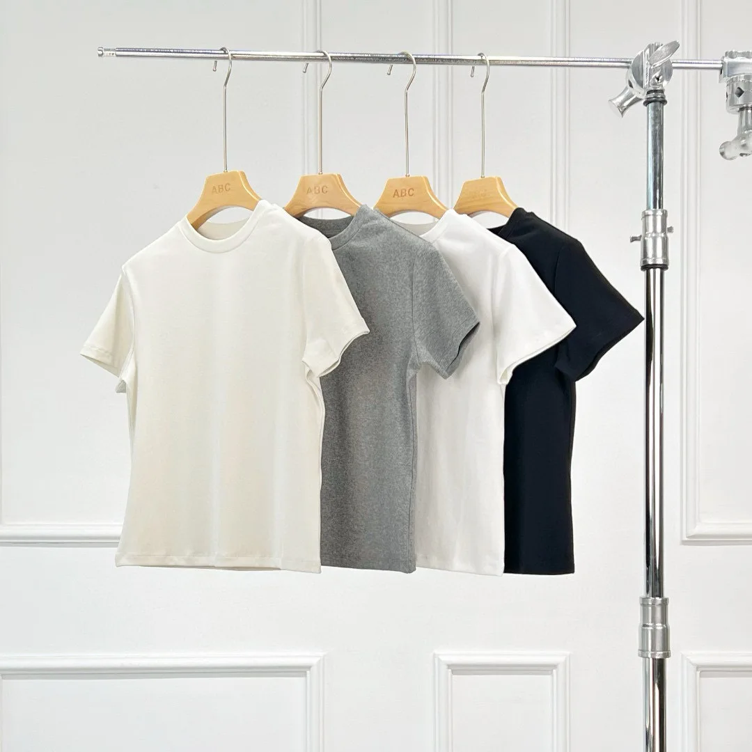 Summer Round Neck Short Sleeve T-Shirt Micro Stretch Top for Women
Summer Round Neck Short Sleeve T-Shirt Micro Stretch Top for Women