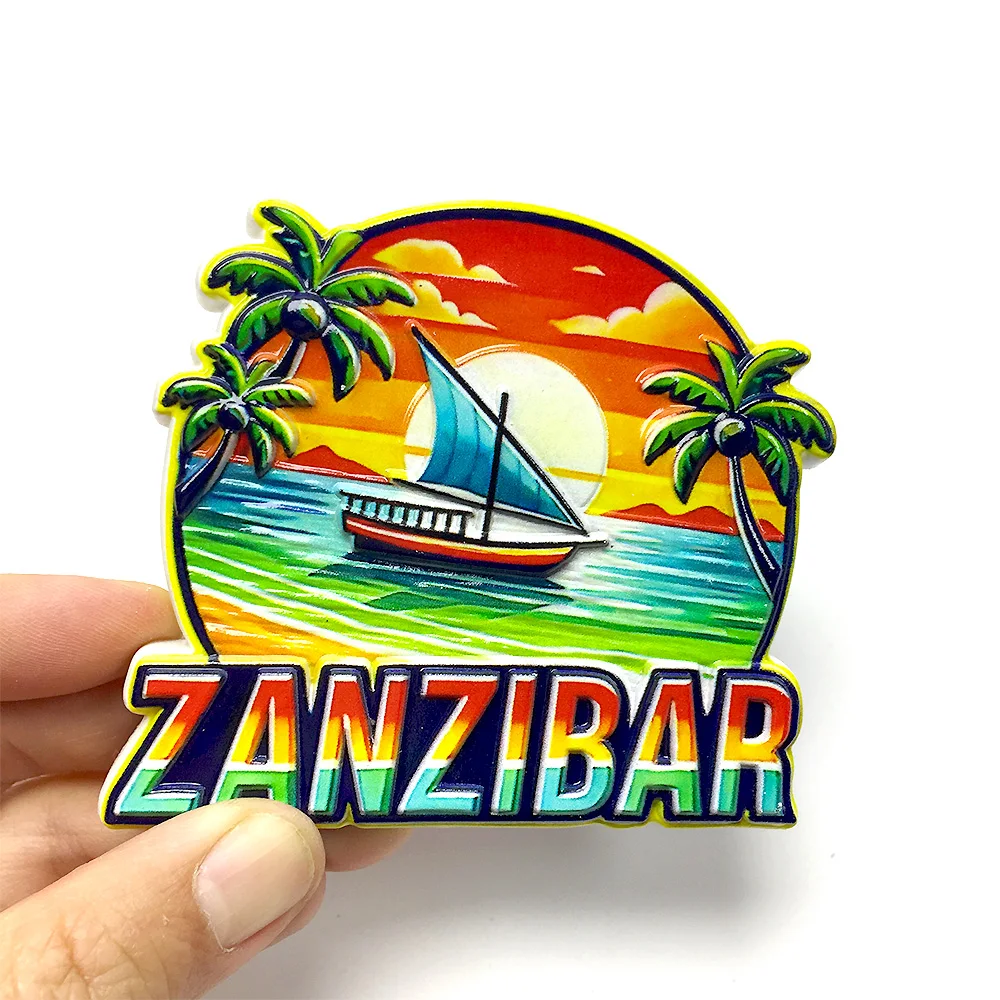 3D Zanzibar Fridge Magnet - Colorful Sailboat & Palm Trees Design, Resin Material, Decorative Refrigerator Magnet
3D Zanzibar Fridge Magnet - Colorful Sailboat & Palm Trees Design, Resin Material, Decorative Refrigerator Magnet